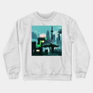 Cyberpunk City #Pixelart Crewneck Sweatshirt